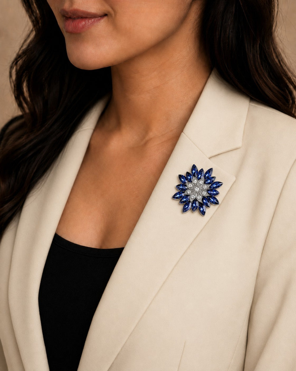 Floral Crystal Women Brooch Pin