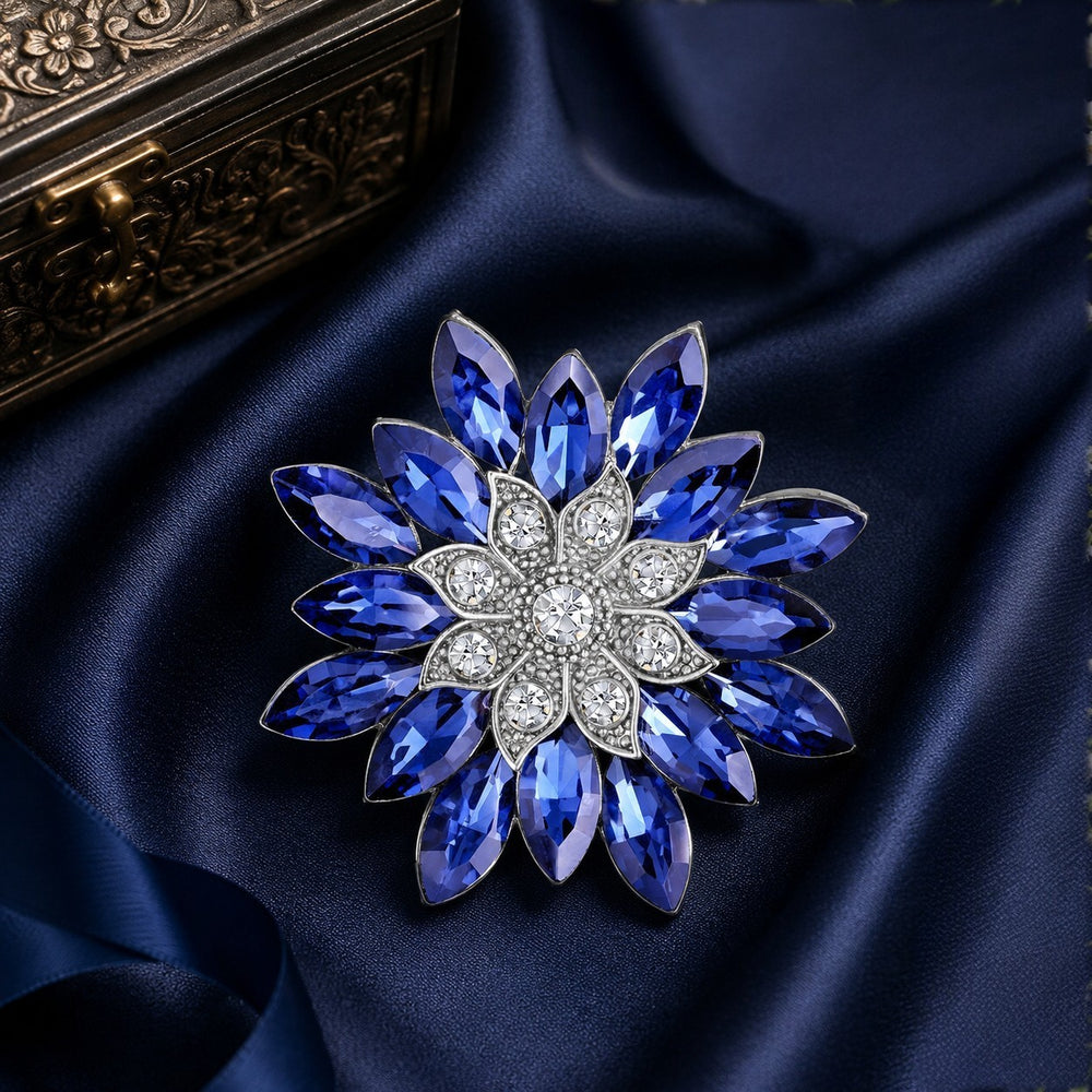 Floral Crystal Women Brooch Pin