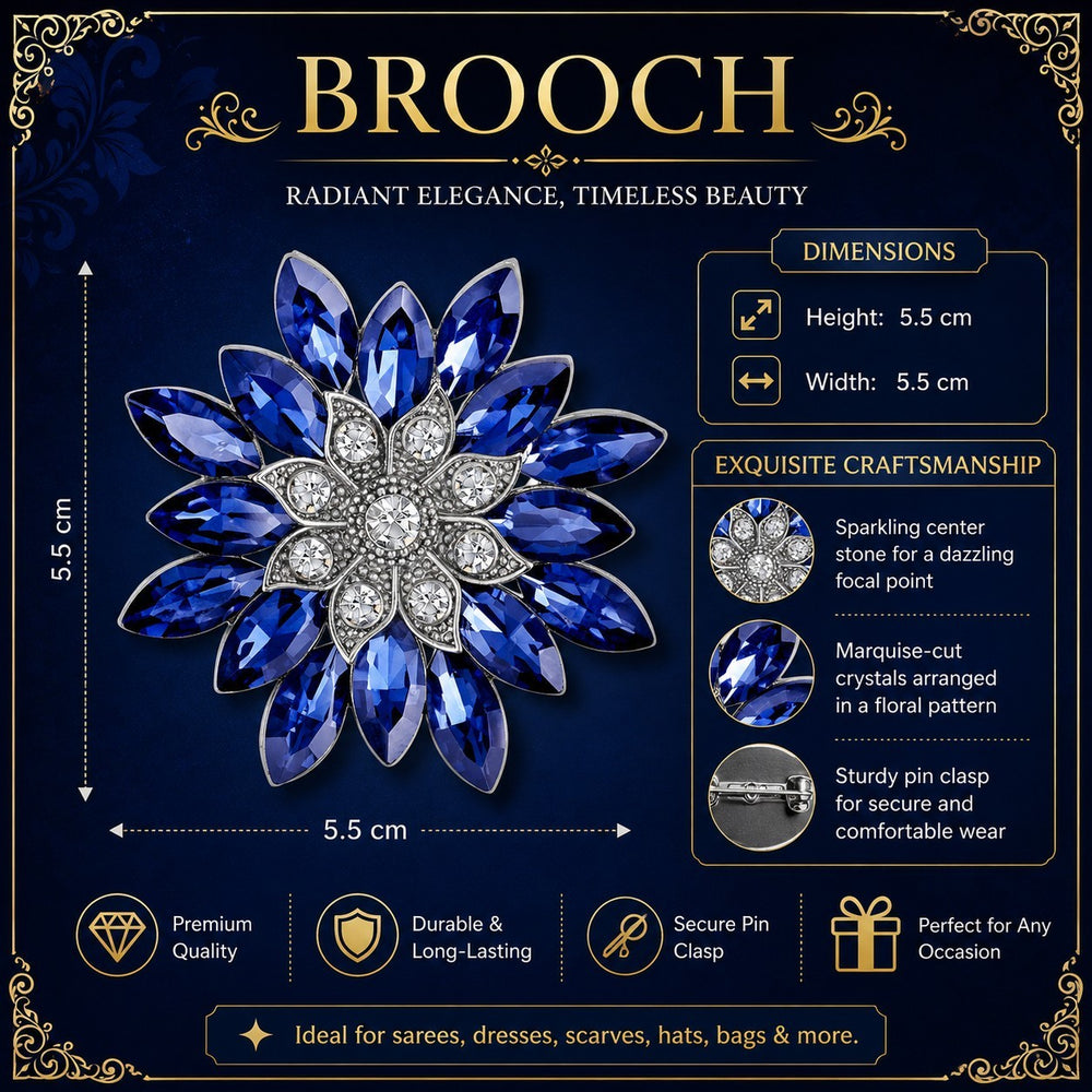 Floral Crystal Women Brooch Pin