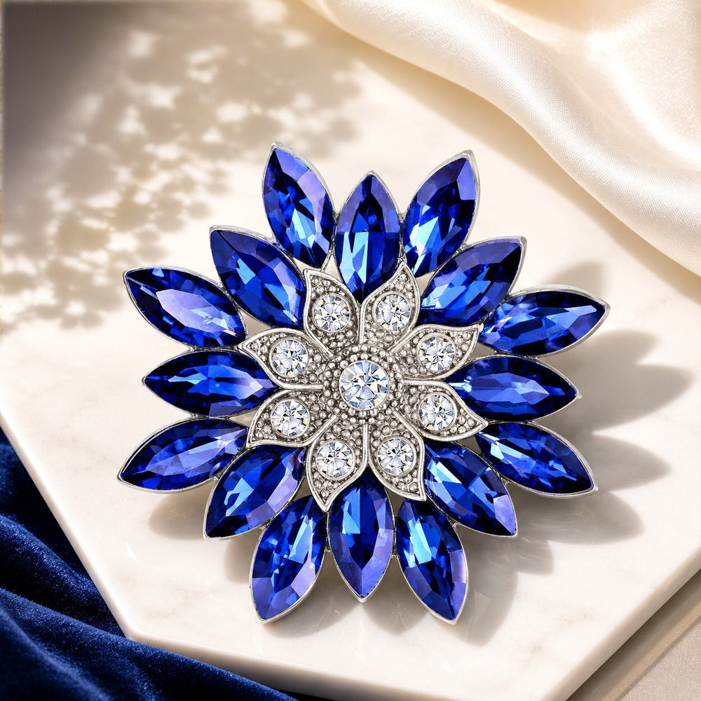 Floral Crystal Women Brooch Pin