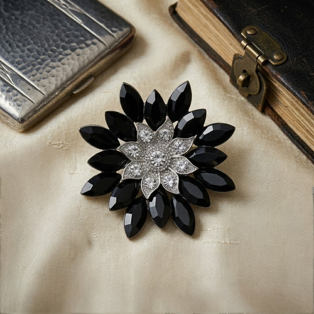 Floral Crystal Women Brooch Pin
