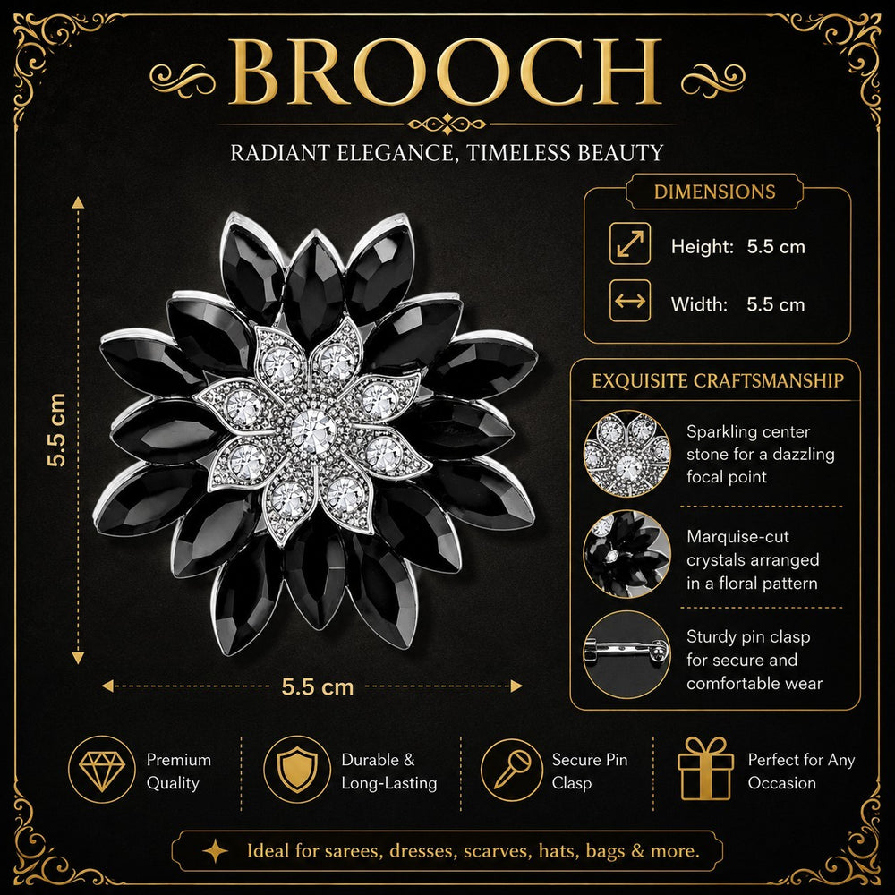 Floral Crystal Women Brooch Pin