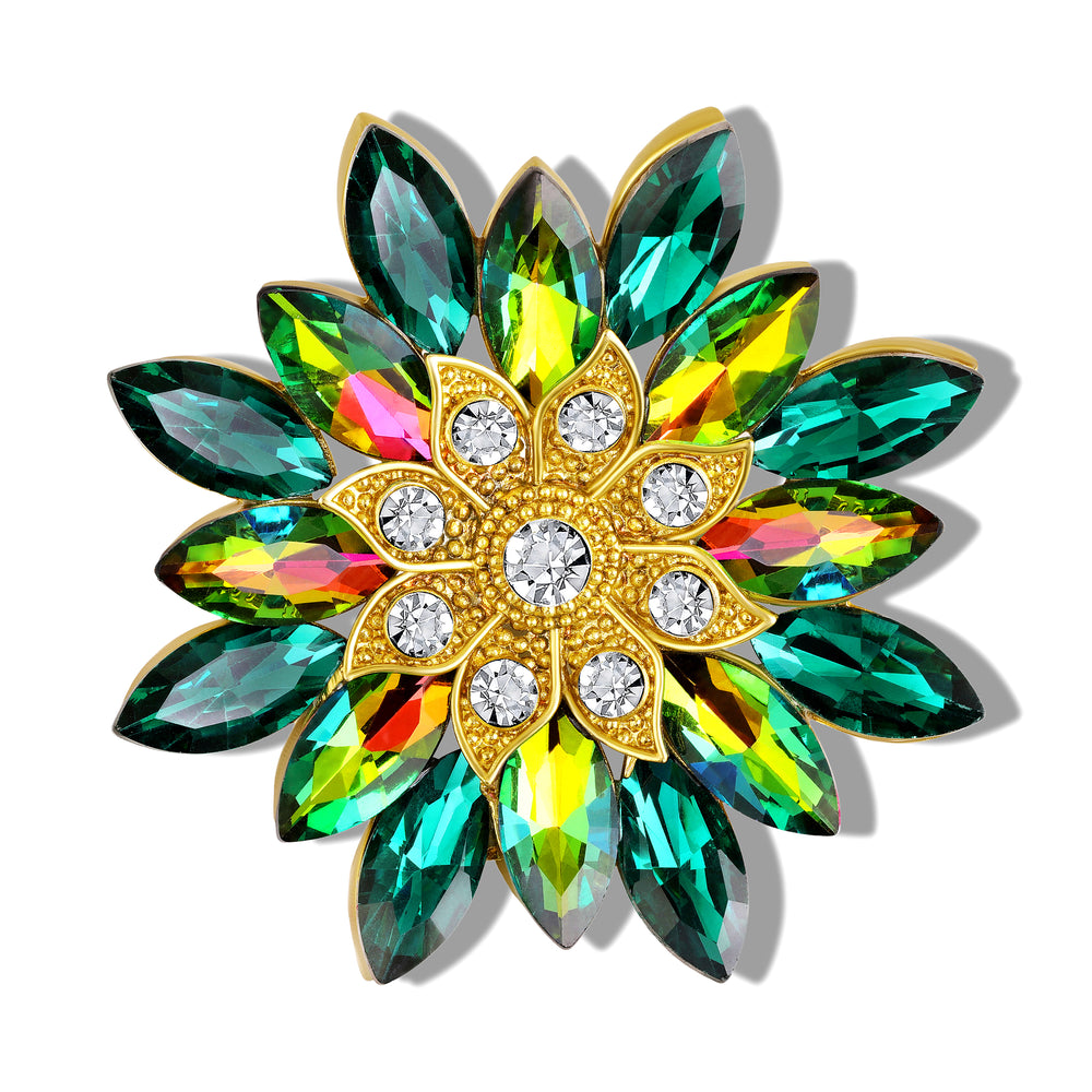 Floral Crystal Women Brooch Pin