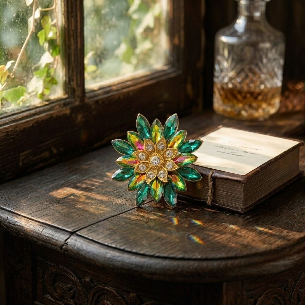 Floral Crystal Women Brooch Pin