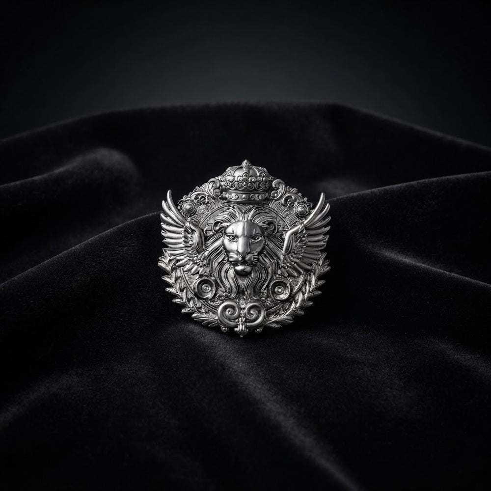 Royal Lion Crown Brooch