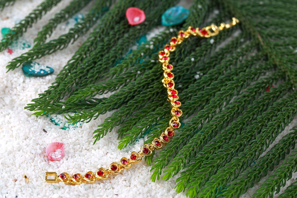 Tiny Hearts Crystal Single Strand Bracelet