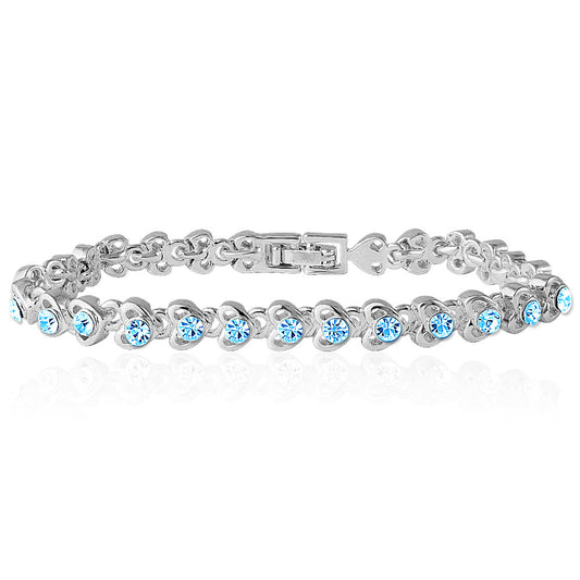 Tiny Hearts Crystal Single Strand Bracelet