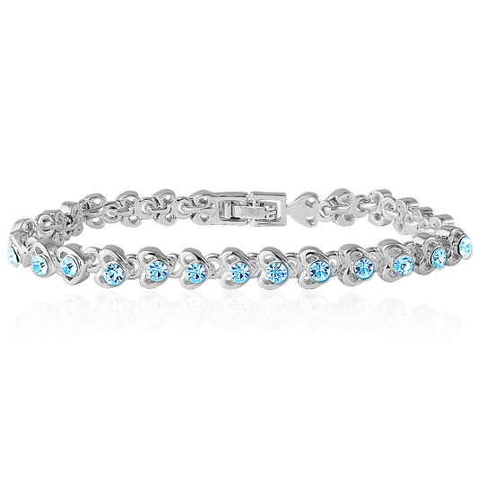 Tiny Hearts Crystal Single Strand Bracelet