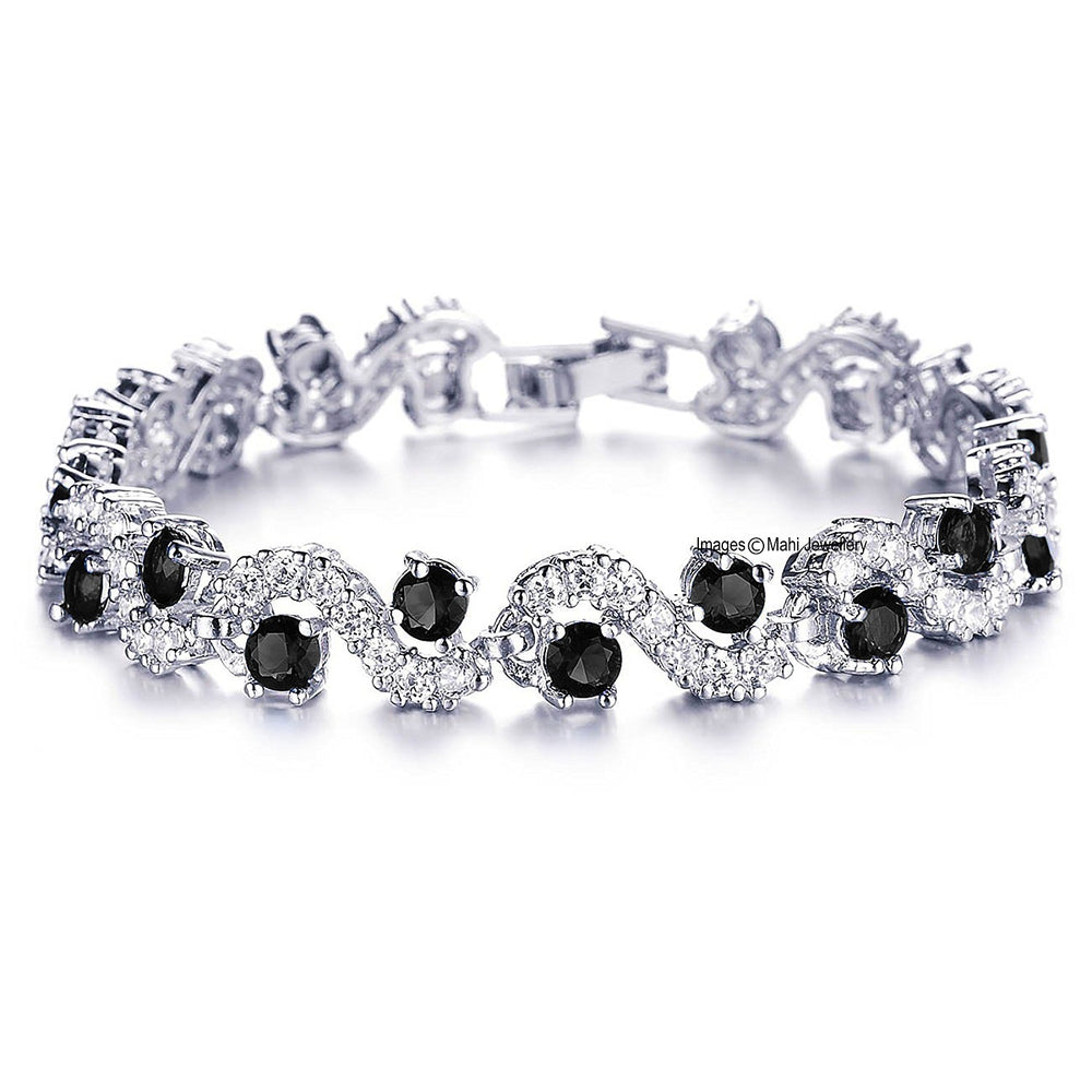 Rich Royal Black Crystals Bracelet