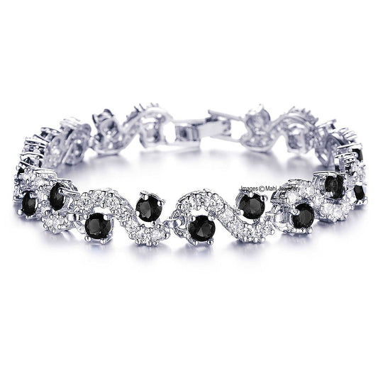 Rich Royal Black Crystals Bracelet