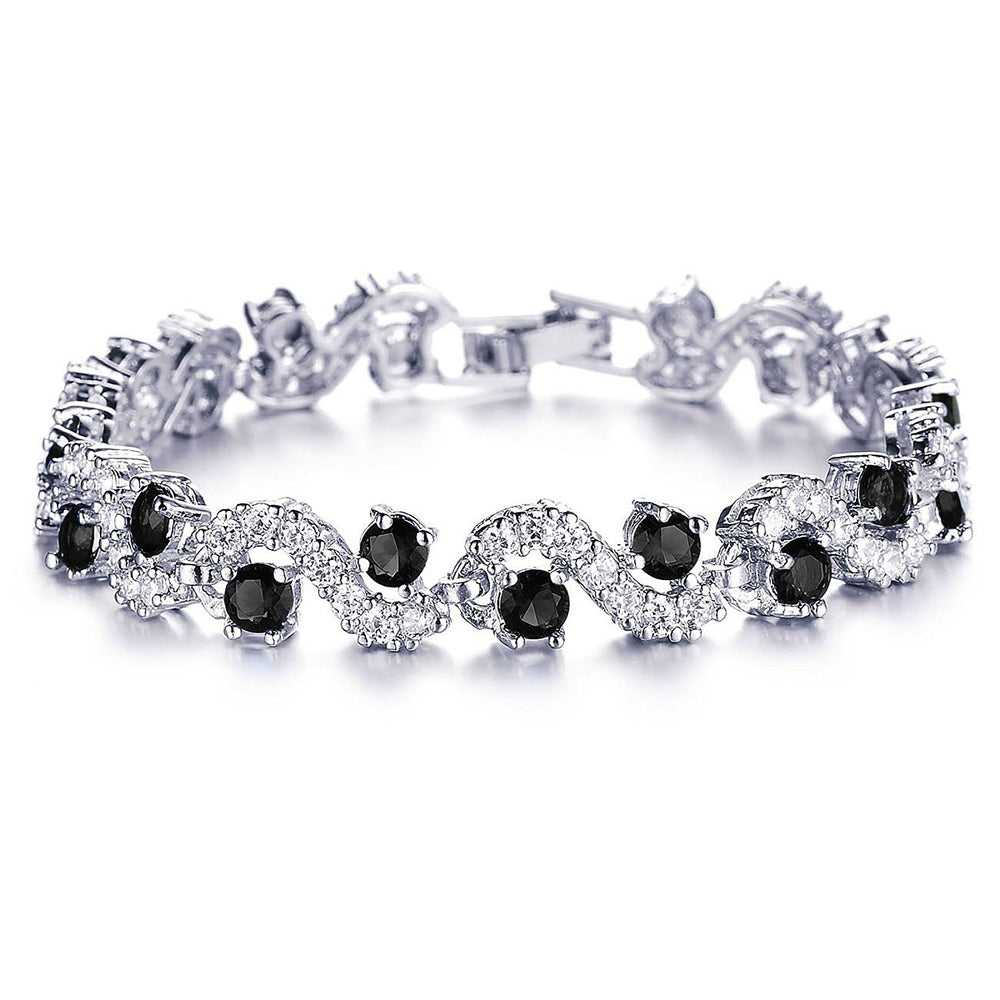 Rich Royal Black Crystals Bracelet