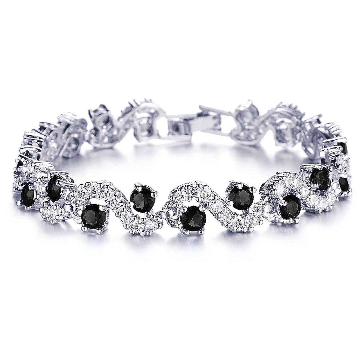 Rich Royal Black Crystals Bracelet