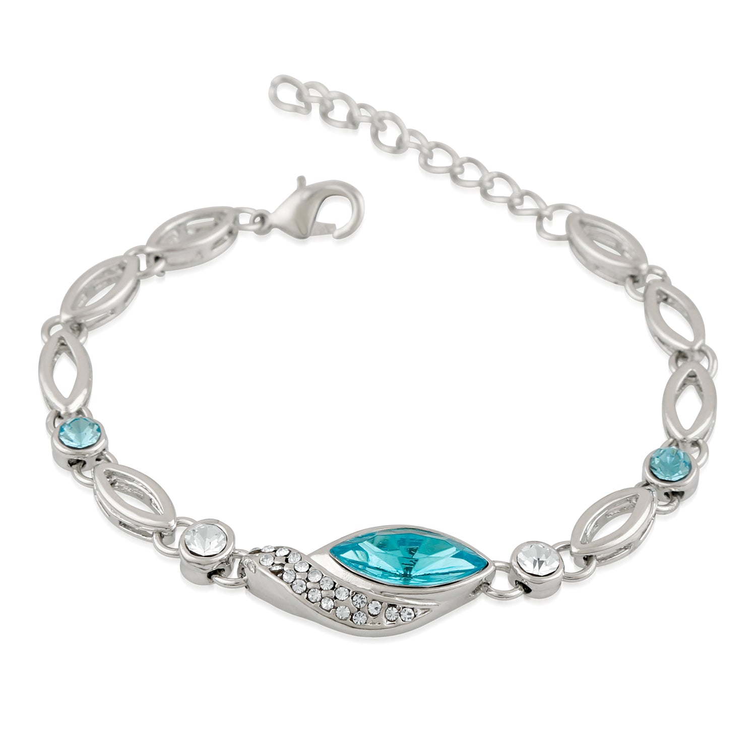 Marquise Solitaire Crystal Adjustable Bracelet