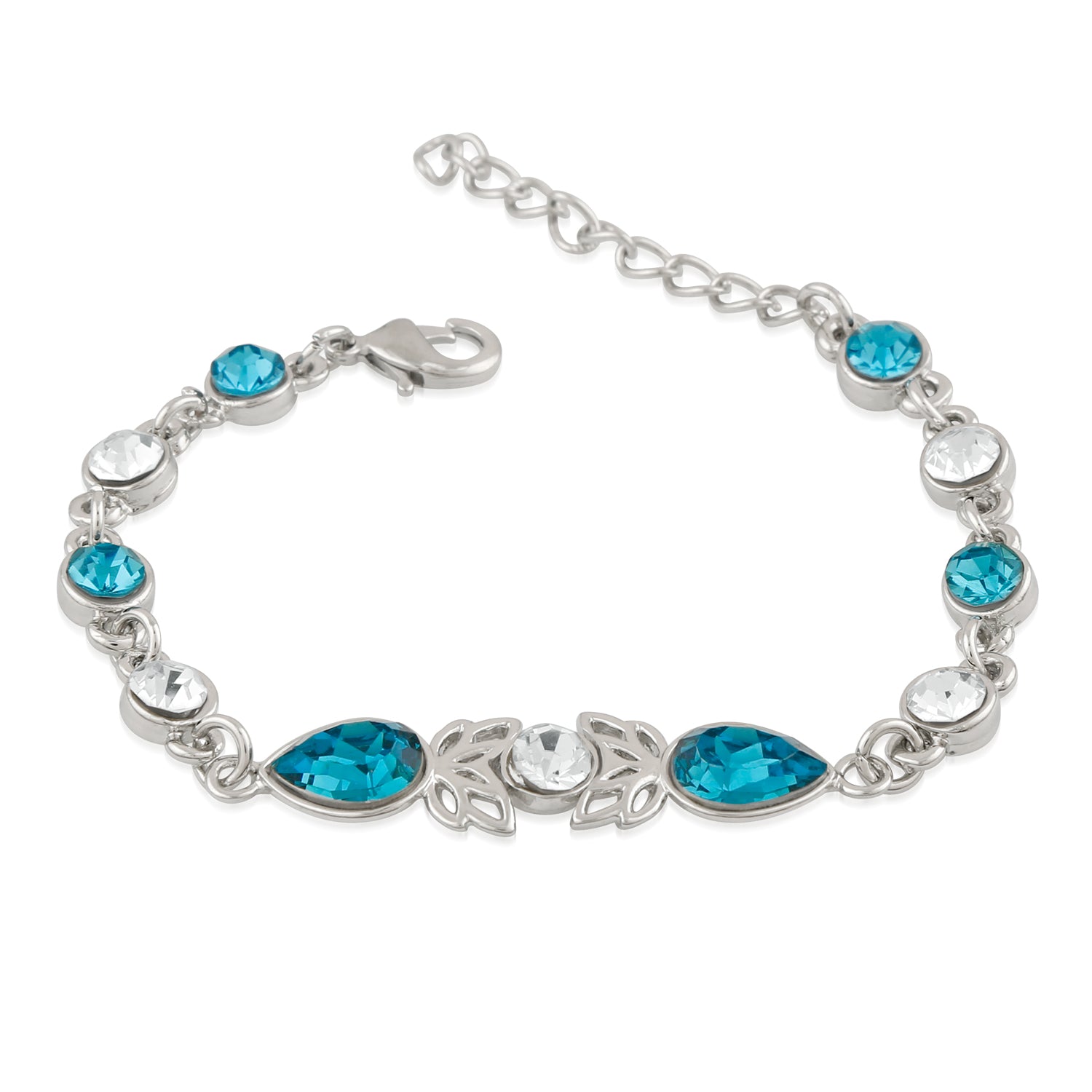 Solitaire Blue Love Adjustable Bracelet