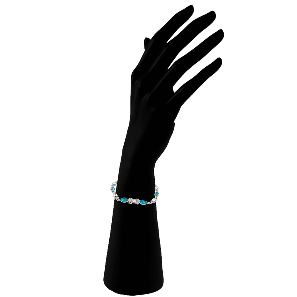Solitaire Blue Love Adjustable Bracelet