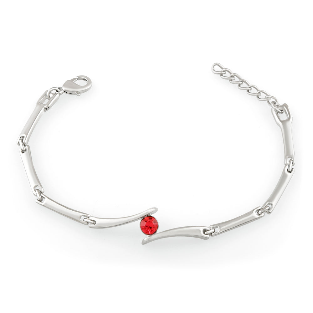 Pink Solitaire Crystal Bracelet