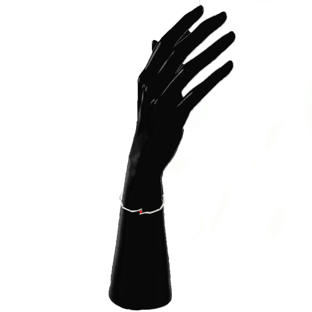 Pink Solitaire Crystal Bracelet