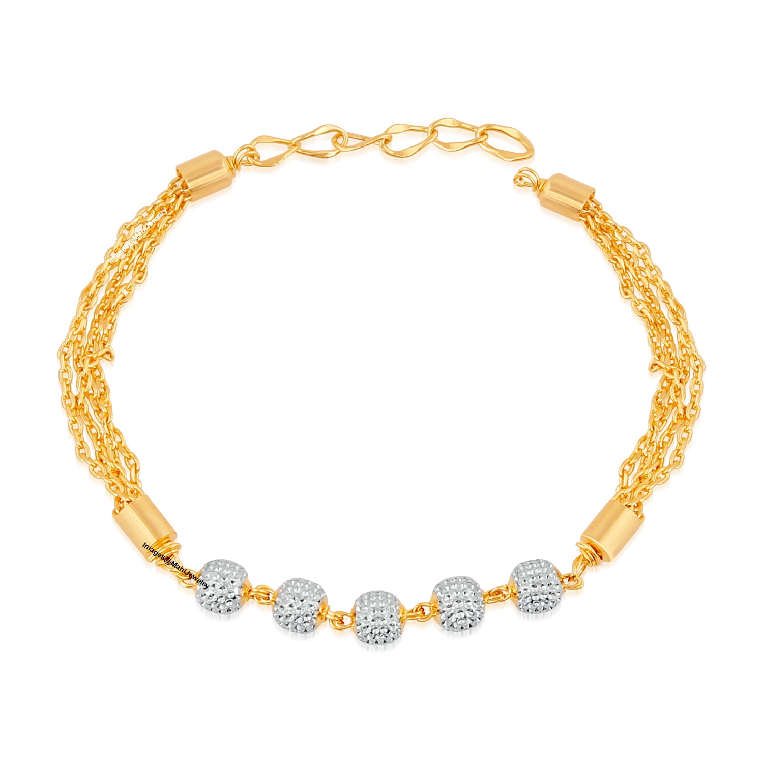 Sparkling white crystals adjustable bracelet
