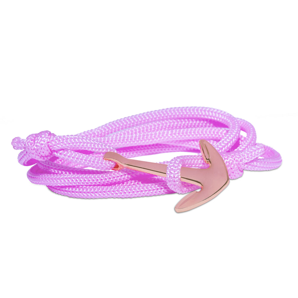Anchor In Loop Rhodium Plated Adjustable Blue Rope Style Unisex Bracelet