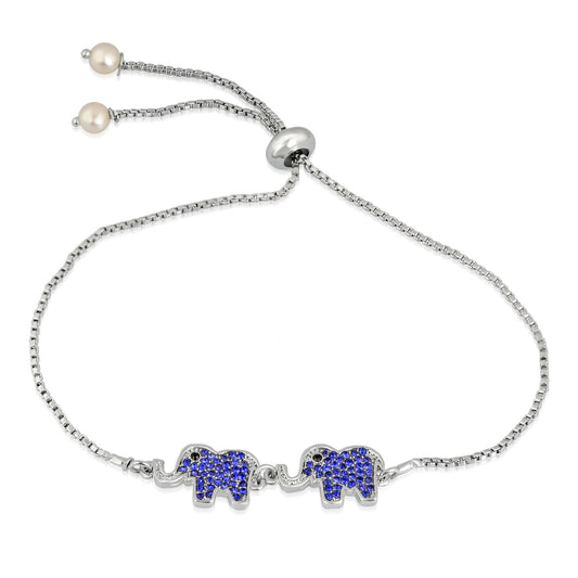 Majestic Elephant Adjustable Crystal Bracelet