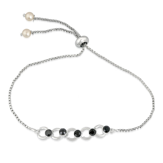 Stylish Circular Link adjustable Crystal Bracelet