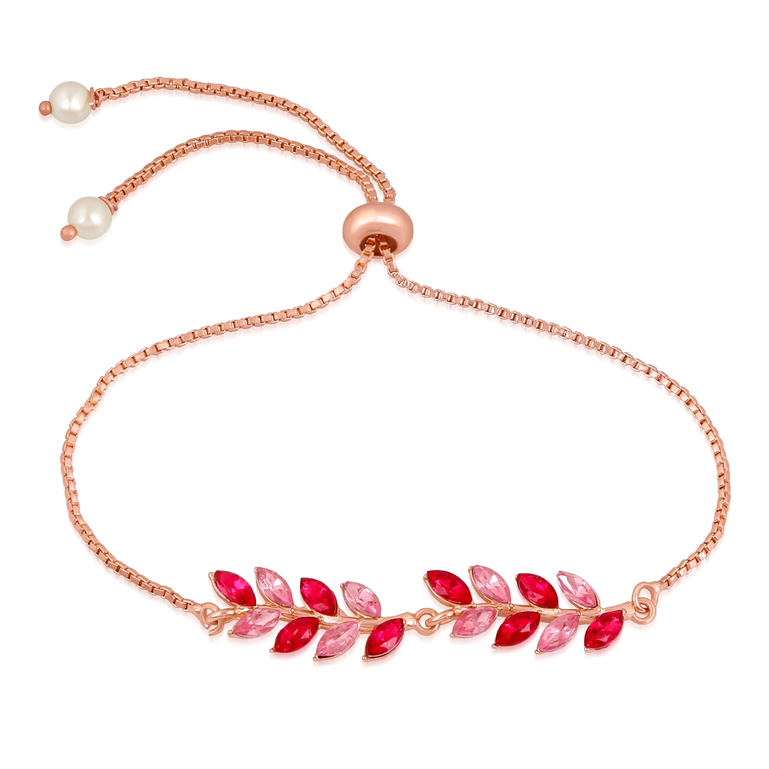 Elegant Leafy Designer adjustable crystal Bracelet
