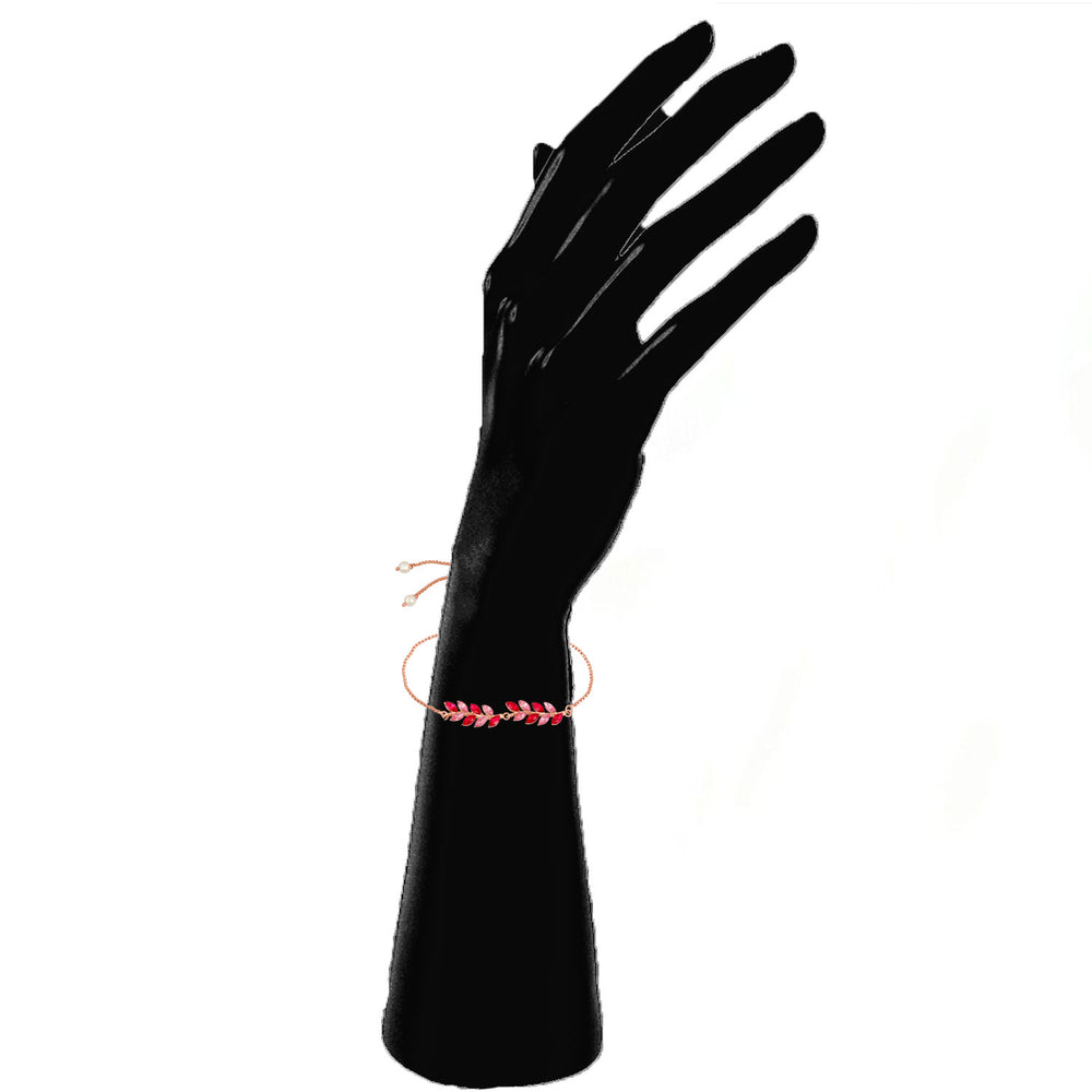 Elegant Leafy Designer adjustable crystal Bracelet