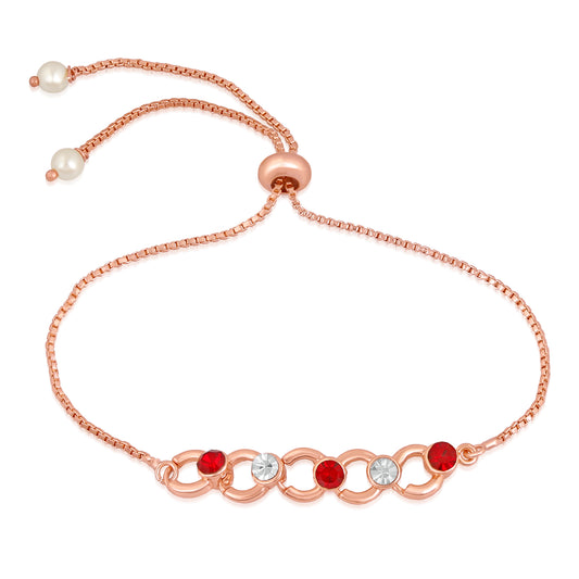 Stylish Circular Link adjustable crystal Bracelet