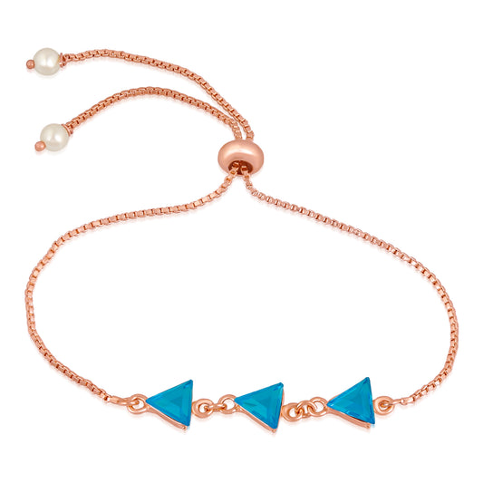 Designer Triangular Link adjustable crystal Bracelet