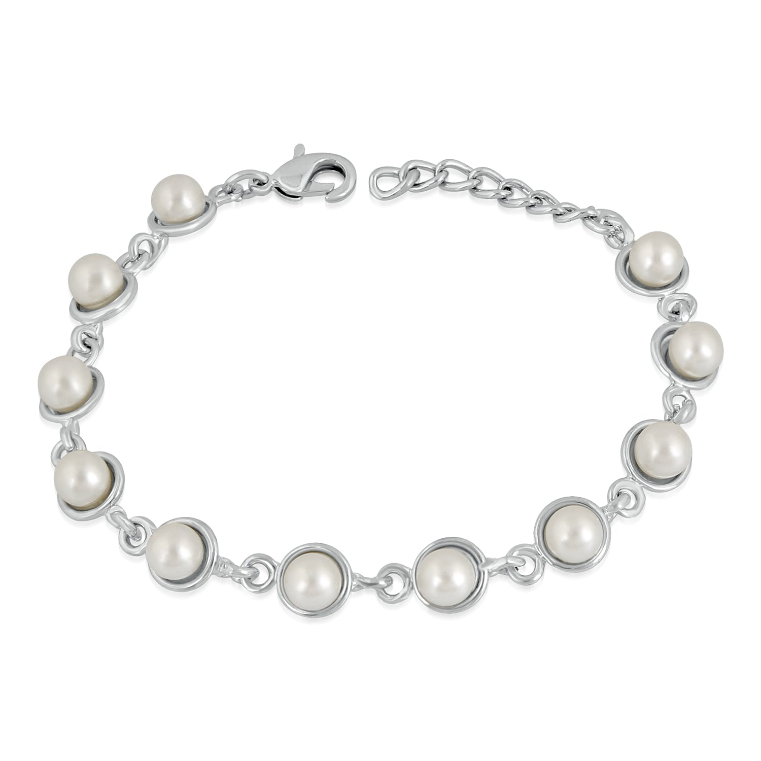 Enchanting Pearly White Designer adjustable Bracelet