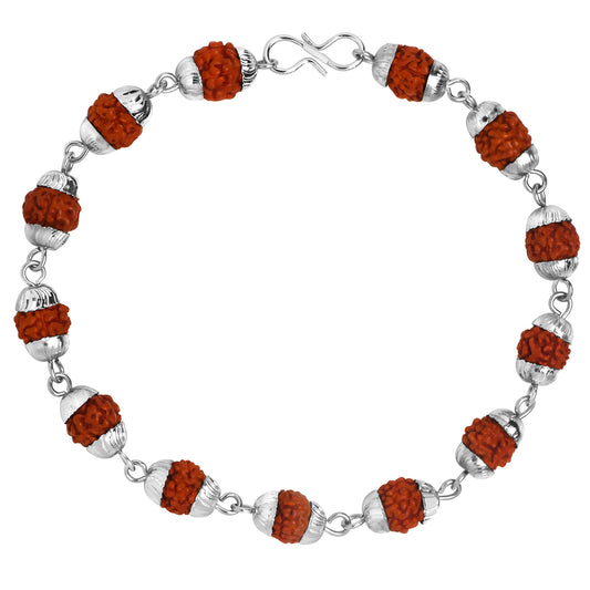 Rudraksha Bracelet with Silver Cap