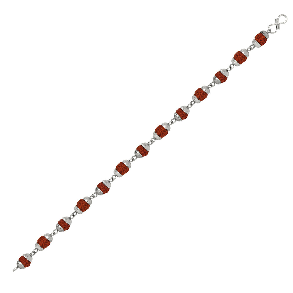 Rudraksha Bracelet with Silver Cap