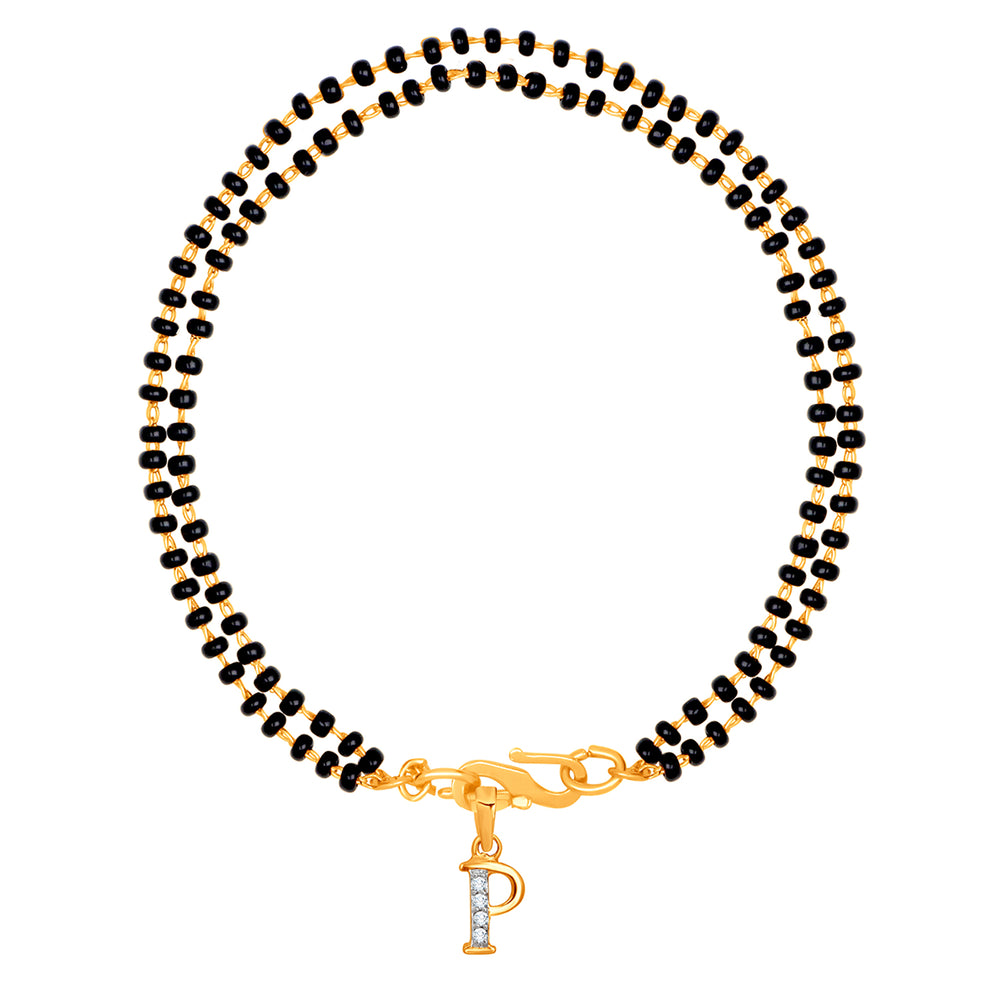 'P' Alphabet Initial Mangalsutra Bracelet