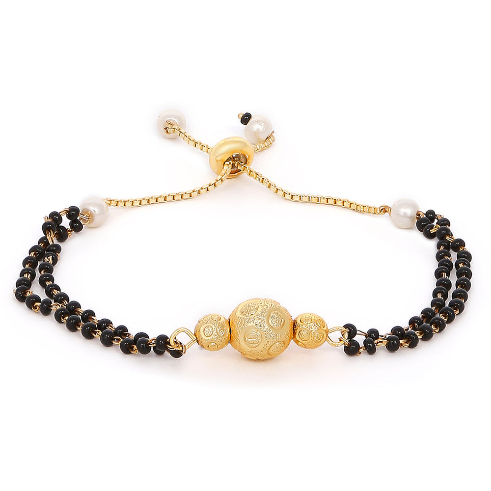 Dual Chain Round Balls Mangalsutra Bracelet