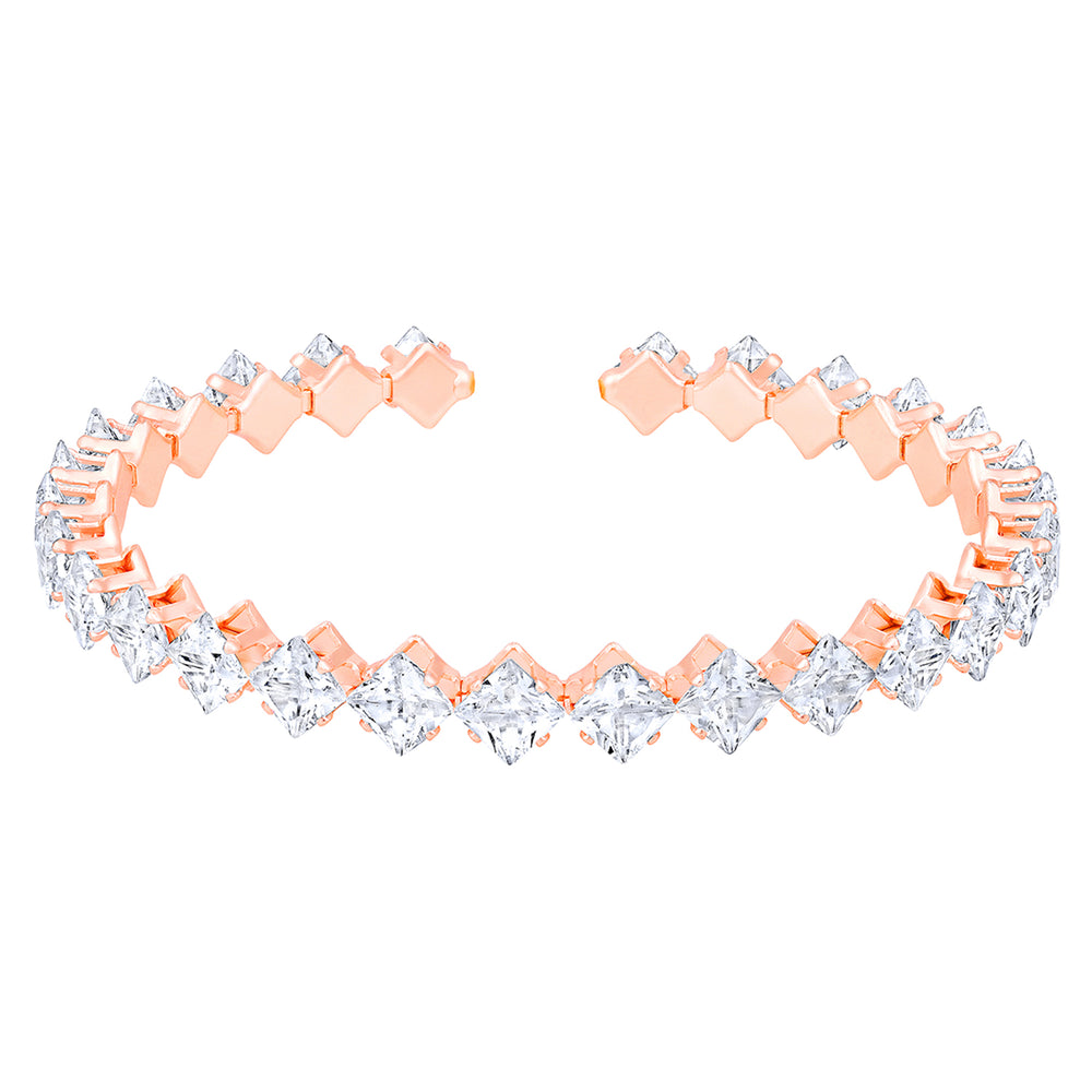 Gleaming Solitaire Cubic Zirconia Adjustable Bracelet