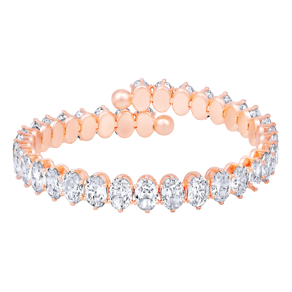 Gleaming Solitaire Cubic Zirconia Adjustable Bracelet