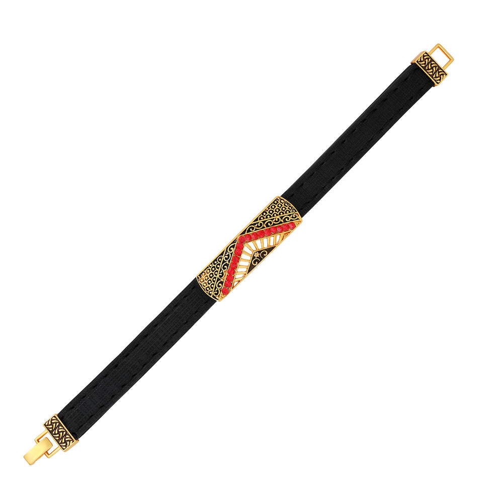 Broad Leather Bracelet Kada