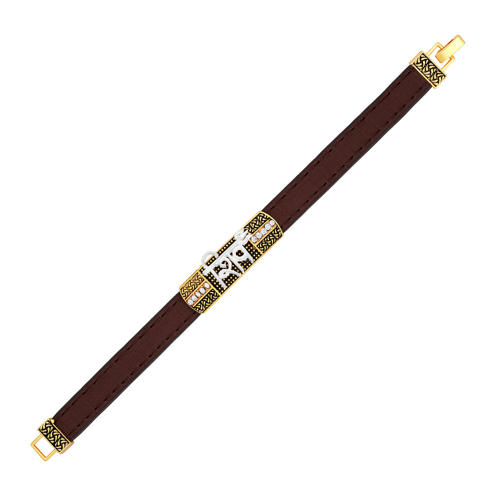 Broad Leather Bracelet Kada
