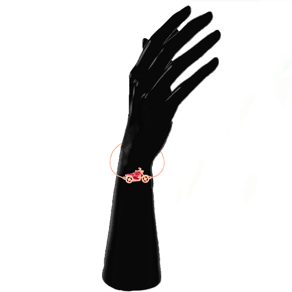 Red Meena Work Bike Lover Adjustable Bracelet
