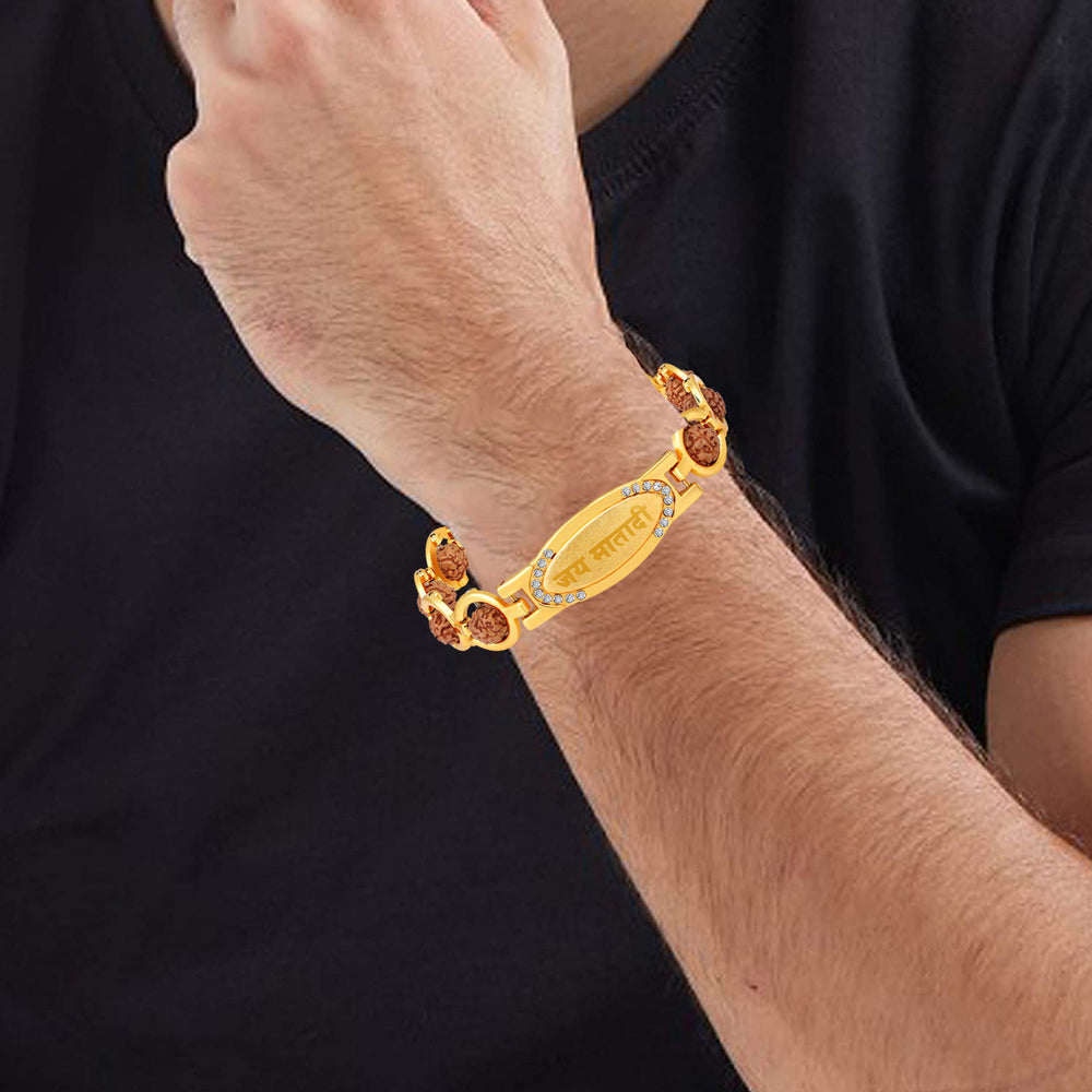 Jai Mata Di Rudraksha Bracelet Kada
