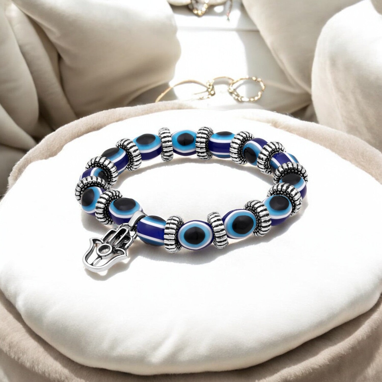 Evil Eye & Hamsa Charm Multi Style Unisex Strechable Bracelet