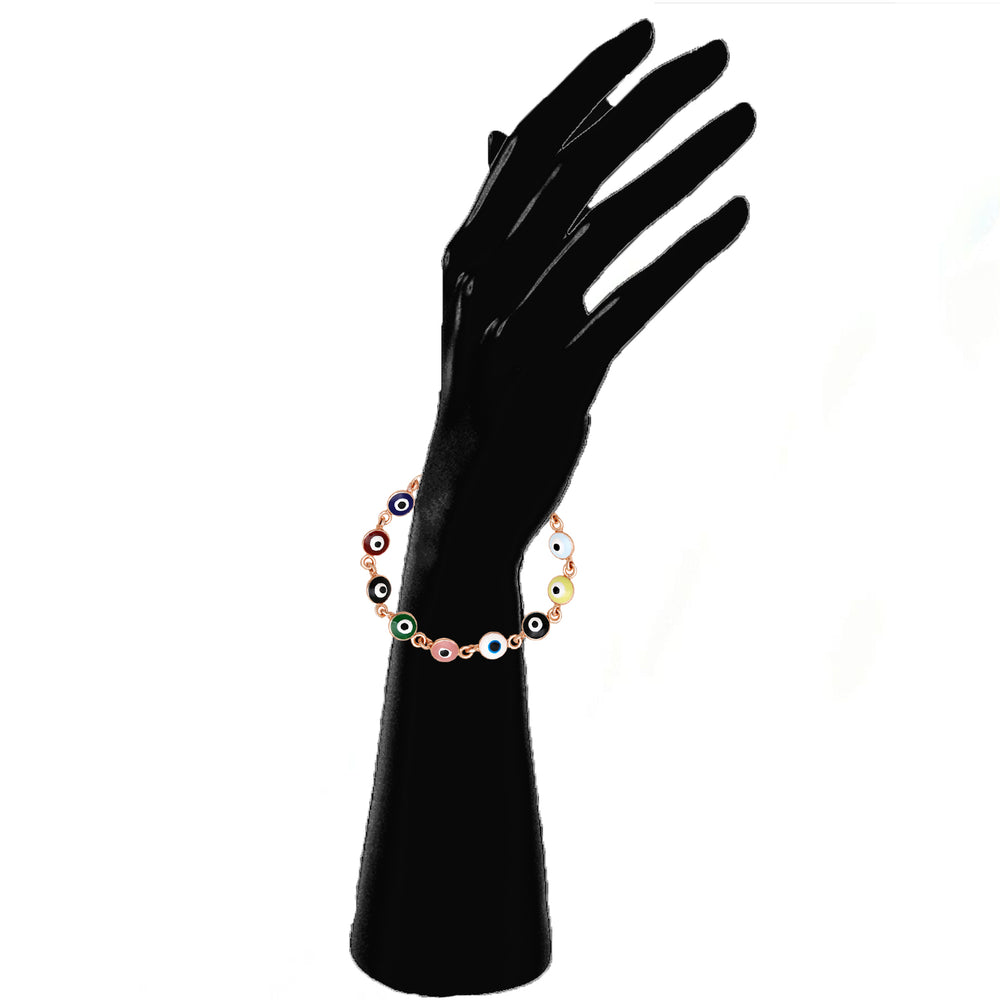 Meena Enamel Evil Eye Multicolor Unisex Nazariya Bracelet