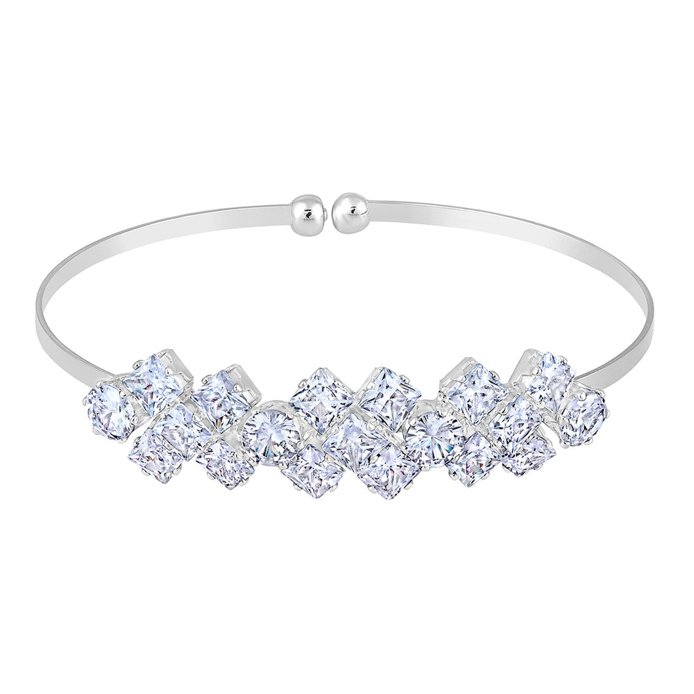 Floral Shaped CZ Studded Adjustable Kada / Bracelet for Women