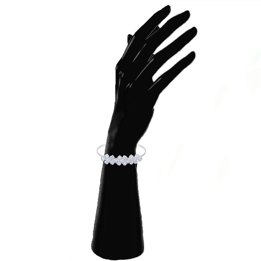 Floral Shaped CZ Studded Adjustable Kada / Bracelet for Women