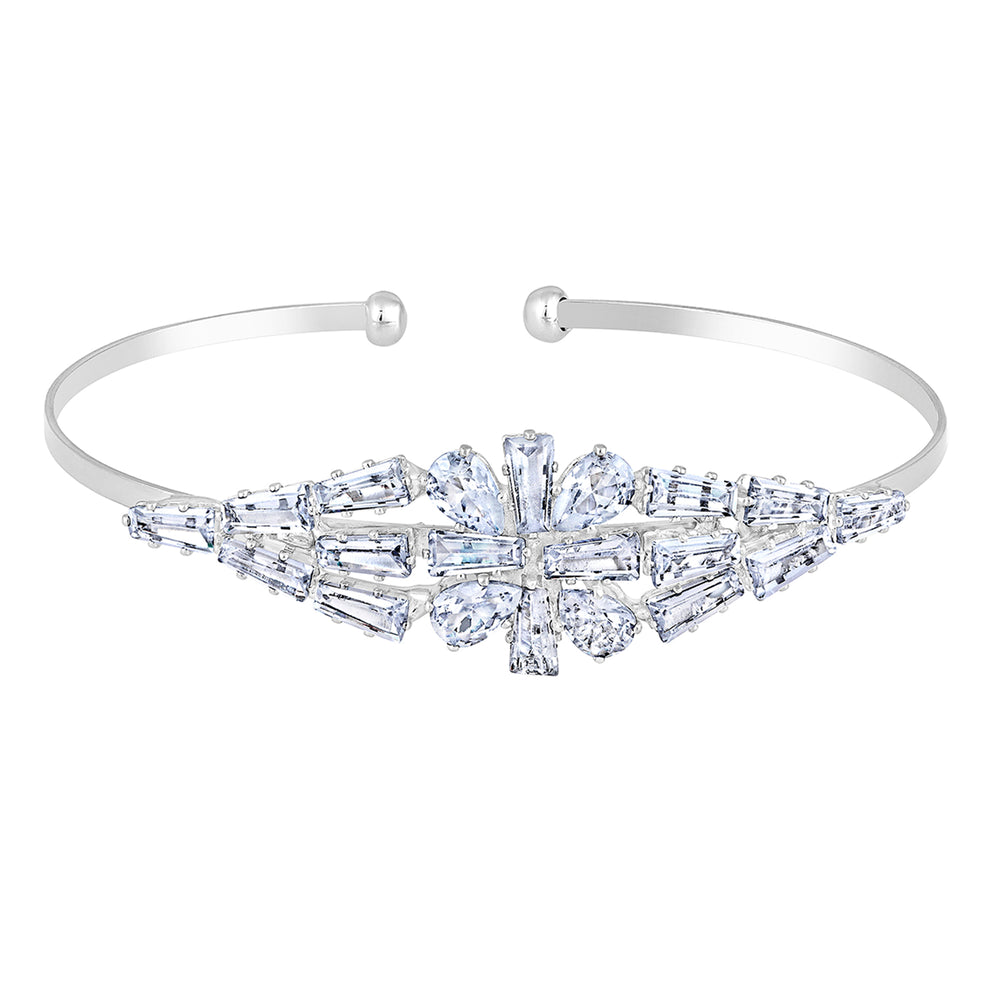 Floral Shaped CZ Studded Adjustable Kada / Bracelet for Women