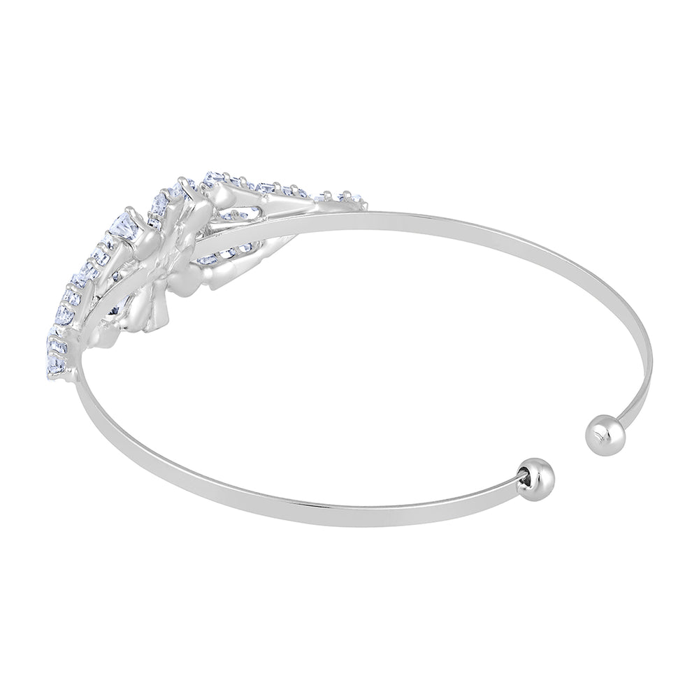 Floral Shaped CZ Studded Adjustable Kada / Bracelet for Women