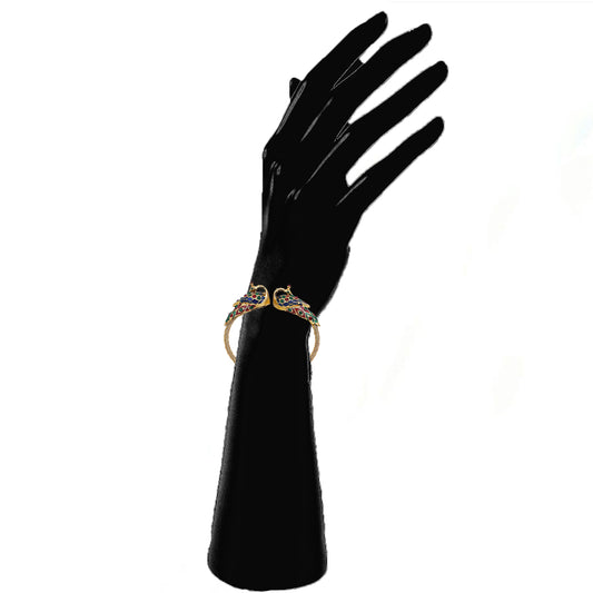 Meenakari Work Dual Peacock-Shaped Adjustable Kada