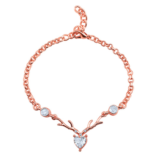 Heart & Deer-Shaped Stunning Adjustable Bracelet