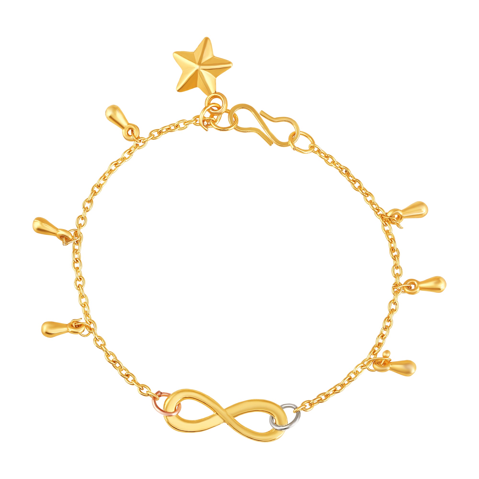 Infinity and Star Charm Adjustable Bracelet