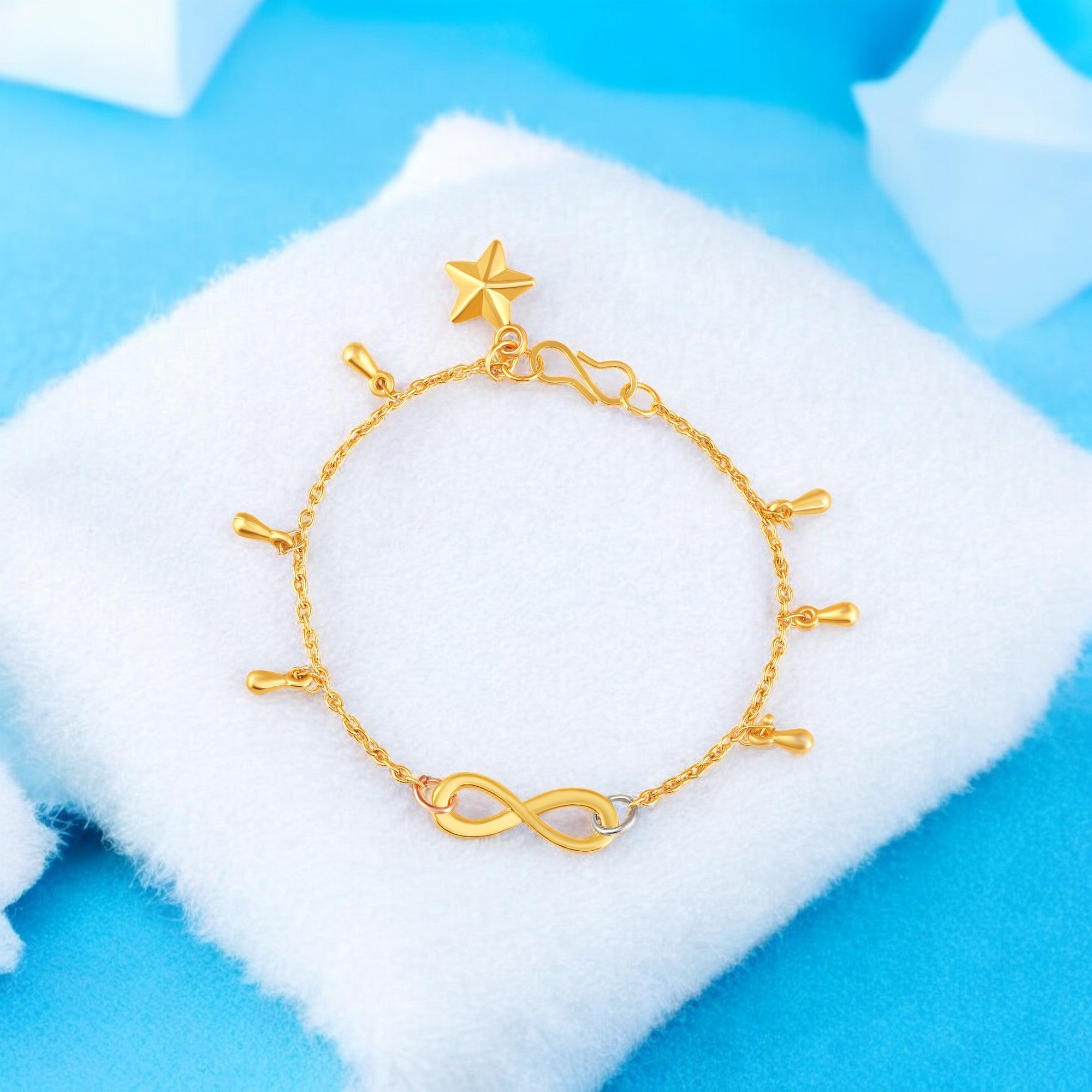 Infinity and Star Charm Adjustable Bracelet